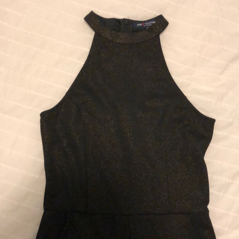 Black and gold romper